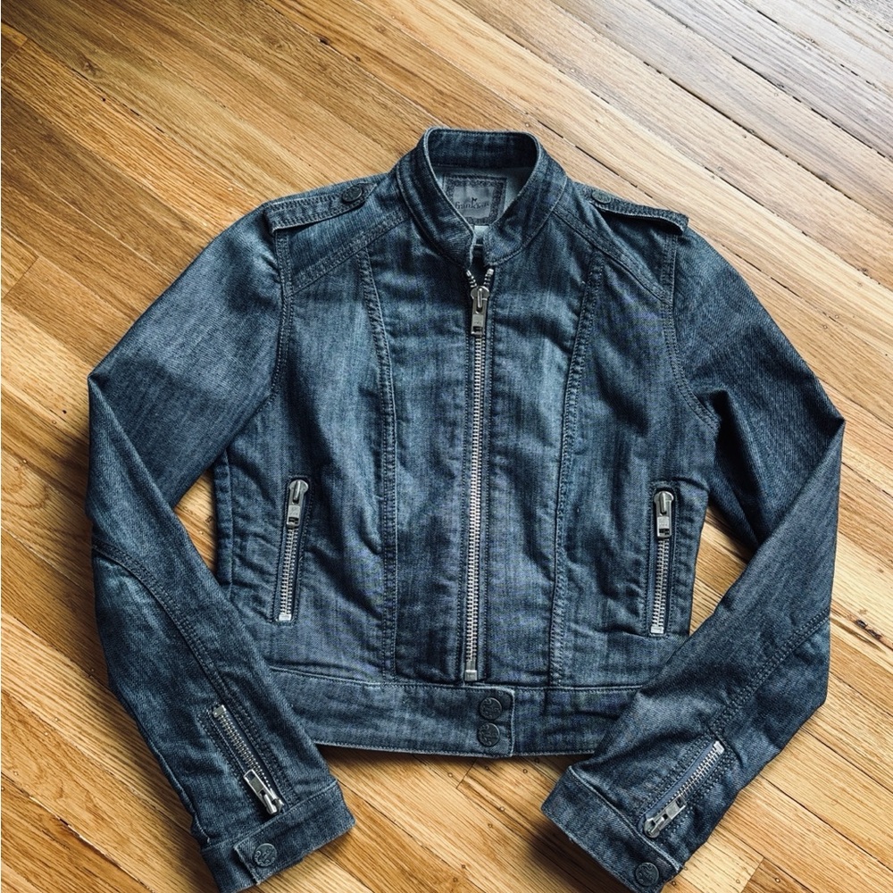Frankie B Moto Denim Jacket Women's 6 - Picture 2 of 12